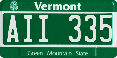 VT license plate AII335