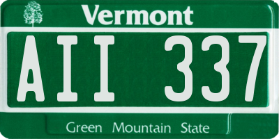 VT license plate AII337