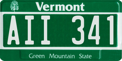 VT license plate AII341