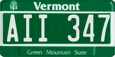 VT license plate AII347