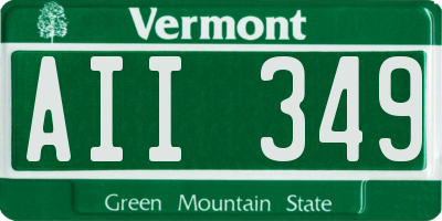 VT license plate AII349
