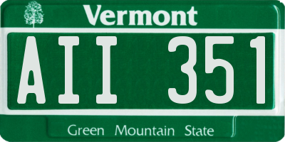 VT license plate AII351