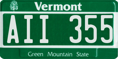 VT license plate AII355