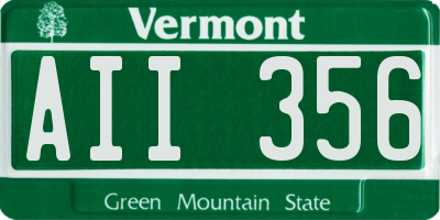 VT license plate AII356
