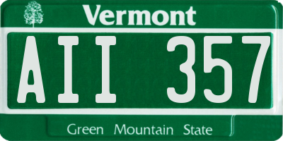 VT license plate AII357