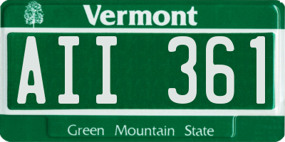 VT license plate AII361