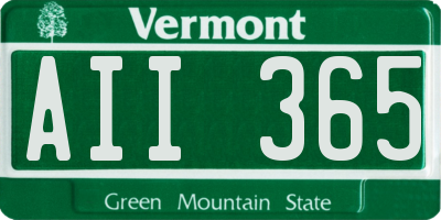 VT license plate AII365