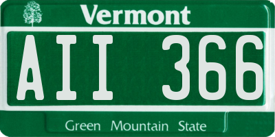 VT license plate AII366