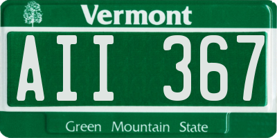 VT license plate AII367