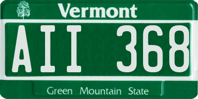 VT license plate AII368