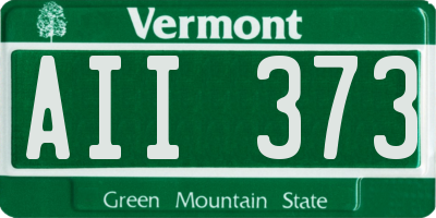 VT license plate AII373