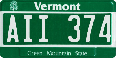 VT license plate AII374