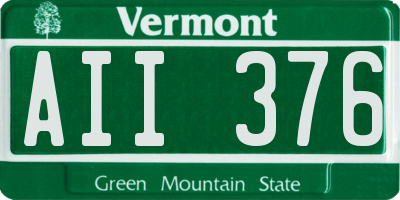 VT license plate AII376