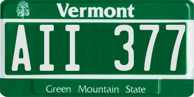 VT license plate AII377