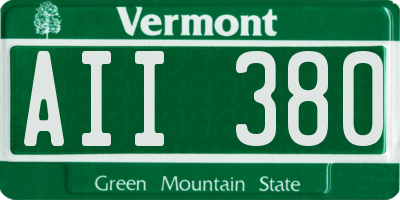 VT license plate AII380