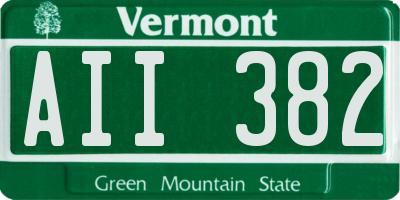 VT license plate AII382