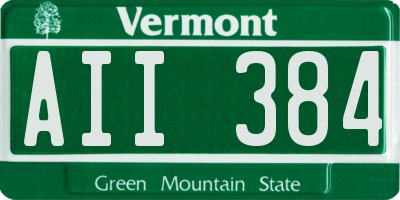 VT license plate AII384