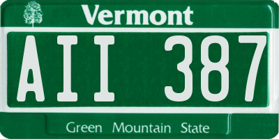 VT license plate AII387