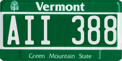 VT license plate AII388