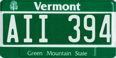 VT license plate AII394