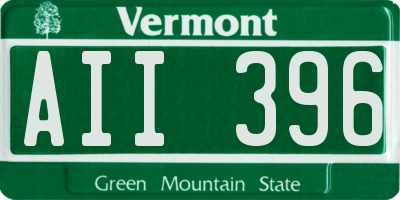 VT license plate AII396