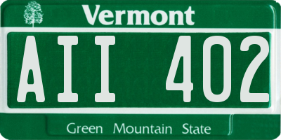 VT license plate AII402