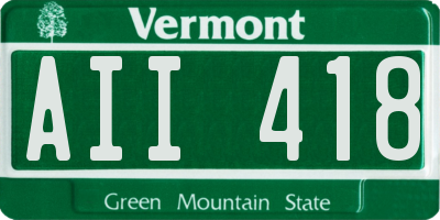 VT license plate AII418