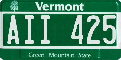 VT license plate AII425