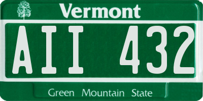 VT license plate AII432