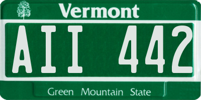 VT license plate AII442