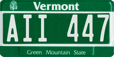 VT license plate AII447