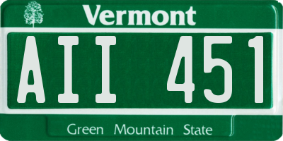 VT license plate AII451