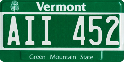 VT license plate AII452