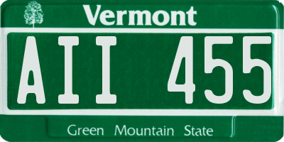 VT license plate AII455
