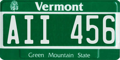 VT license plate AII456