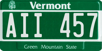 VT license plate AII457