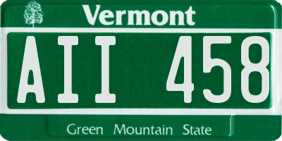 VT license plate AII458