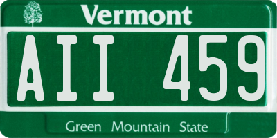 VT license plate AII459