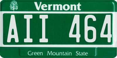 VT license plate AII464