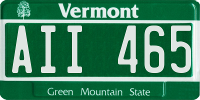 VT license plate AII465