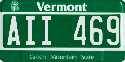 VT license plate AII469