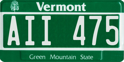 VT license plate AII475