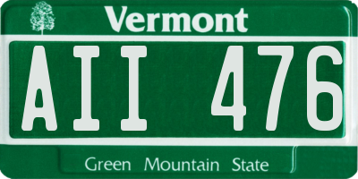 VT license plate AII476