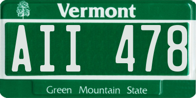 VT license plate AII478