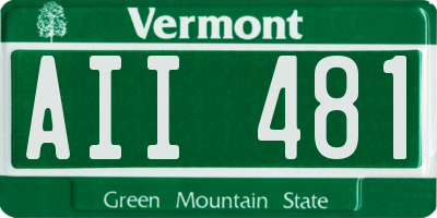 VT license plate AII481