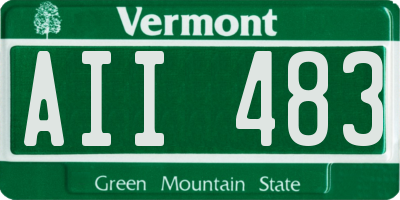 VT license plate AII483