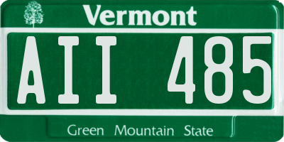 VT license plate AII485