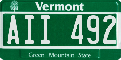 VT license plate AII492
