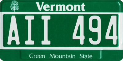 VT license plate AII494