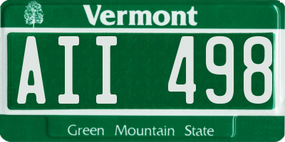 VT license plate AII498
